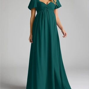 Azazie Madisynn dress in Peacock